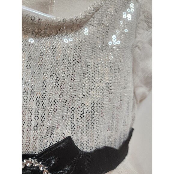 NANNETTE BABY 18 MONTH WHITE SEQUINS TULLE BOW DRESS LAYERED PARTY WEDDING TUTU - Picture 6 of 14